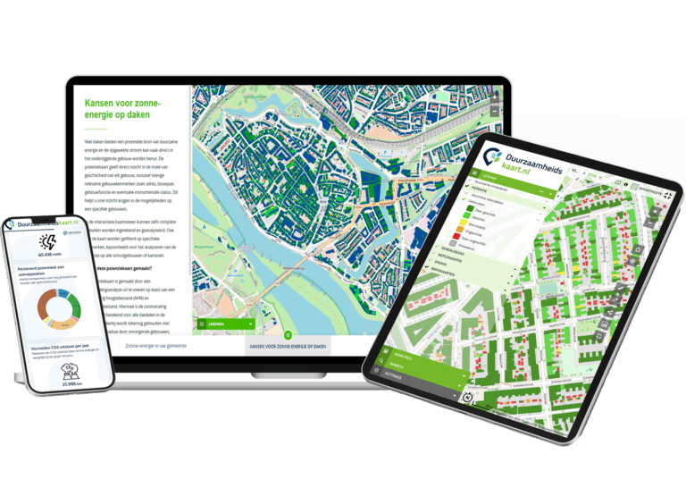 Duurzaamheidskaart platform met duurzaamheidsdata