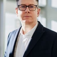 Professional man in blue suit