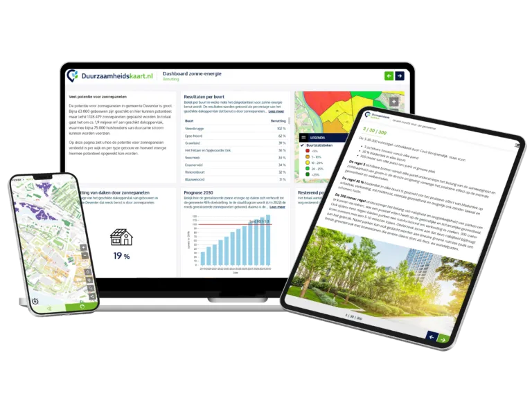Duurzaamheidskaart platform met duurzaamheidsdata